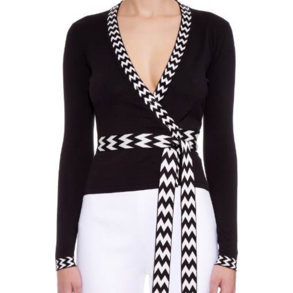 Diane Von Furstenberg Ballerina Wrap Top Beaded